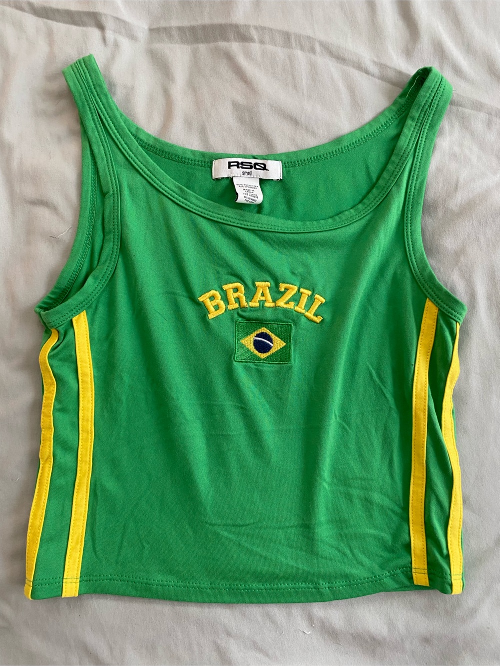 RSQ Green Brazil crop top